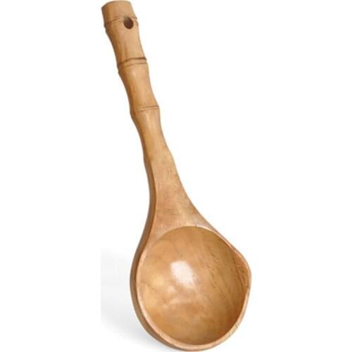 Mini Water Scoops Wooden Water Ladle Spoon Kitchen Cooking Soup Spoons, Long Handle Water Scoop Rice Ladle Kitchen Tool Utensils