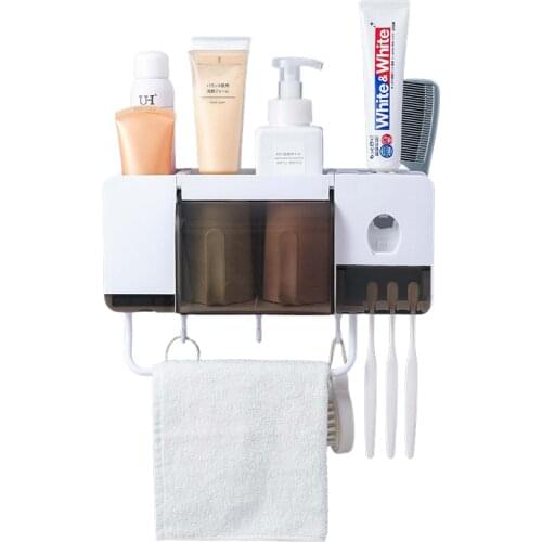 2~4 People Use The Multi-Functional Bathroom To Wash The Toothbrush Holder With Multi-Color Cup Multi-Functional Shelf