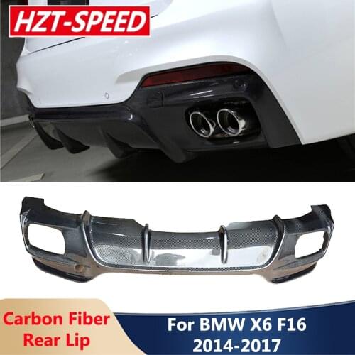 F16 3D Style Carbon Fiber Rear Bumper Lip Spoiler Diffuser Car Body Kit For BMW X6 Series M-Sport Version 2014-2017 Modification