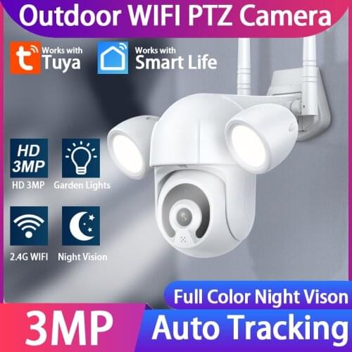 GUUDGO Tuya 3MP Wifi IP Camera Outdoor Home Security Camera Google Home Alexa Video CCTV Surveillance works with Tuya Smart Life