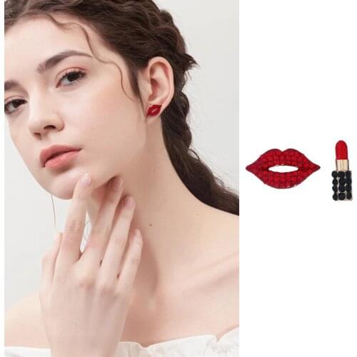 Exquisite Red Lipstick Lip Earring Fashion Woman Party Earrings Accessories