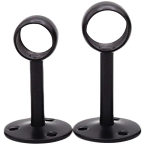 Stainless Steel Curtain Rod Bracket With Nails Heavy Duty Bedroom Flange Socket Mount Wall Home Accessories Solid Color