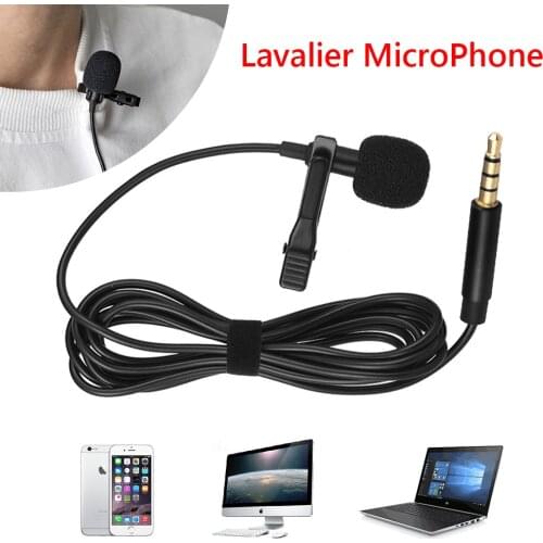 1.5m USB Type C 3.5mm 3 Plug Type Mini Studio Speech Mic Microphone Clip Lavalier Lapel Mic For PC Desktop Notebook Video Record