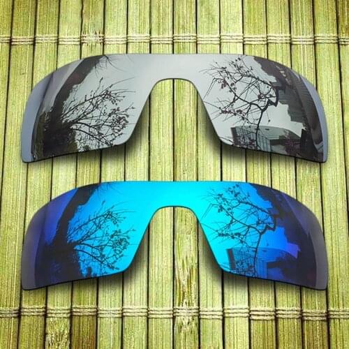 Polarized Replacement Lense For-Oakley Oil Rig Sunglasses Frame True Color Mirrored Coating - Chrome&Blue Combine Options