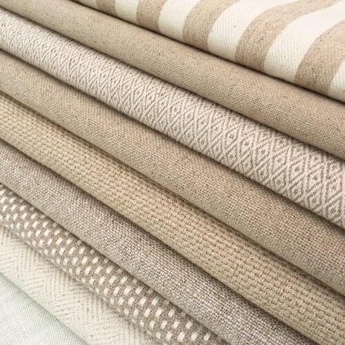 Width 57" Retro Thickened Pure Cotton Linen Fabric By The Half Yard For Sofa Tablecloth Photography Background Cushion Material