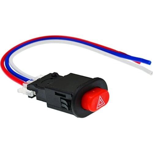 3 Wire Motorcycle Double Flash Switch Hazard Light Switch Button Flash Warning Scooter Electric Vehicle Emergency Signal Lamp
