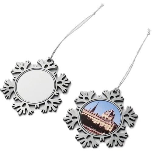 Sublimation Blank Pendant Heat Transfer Christmas Snowflakes Car Hanging Ornaments for Holiday Party Gifts DIY Crafts Decoration