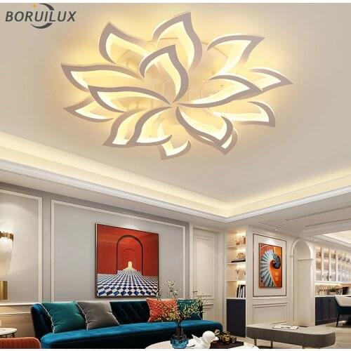 Flower Shape Deco New Modern LED Chandelier Lights With Remote Bedroom Living Study Dining Room Lamps Indoor Lighting AC 90-260V