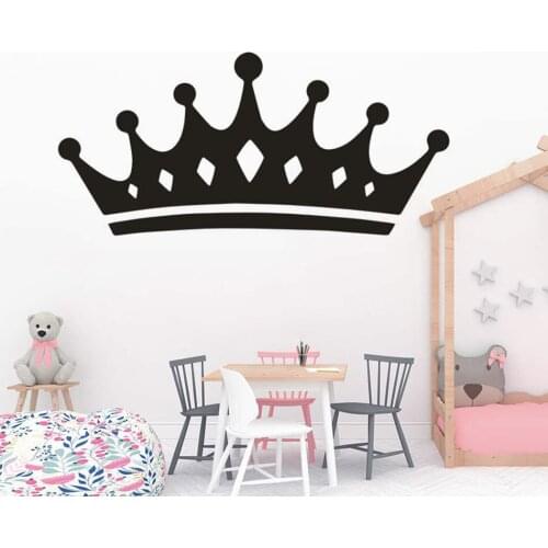 Princess Crown Vinyl Wall Sticker Girls Bedroom Décor Queen Crown Wall Art Decal Removable Crowns Wall Mural Vinyl Art AZ805