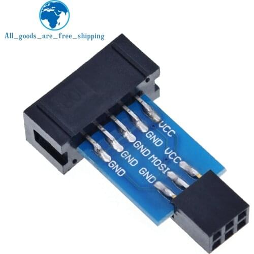 TZT 10 Pin to 6 Pin Adapter Board for AVRISP MKII USBASP STK500 High Quality