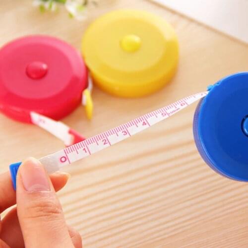 1PC random portable 1.5m retractable ruler centimeter/inch tape measure mini ruler cute design great for travel camping B1102