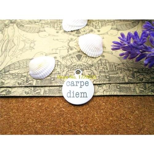 10pcs--stainless steel charms "carpe diem" 5 style for choosing DIY Charms Pendants