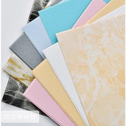 3d Stereo Self-adhesive Waterproof Wall Stickers Simple Wallpaper Classroom Decoration Wall Stickers Marble Square Pattern PVC