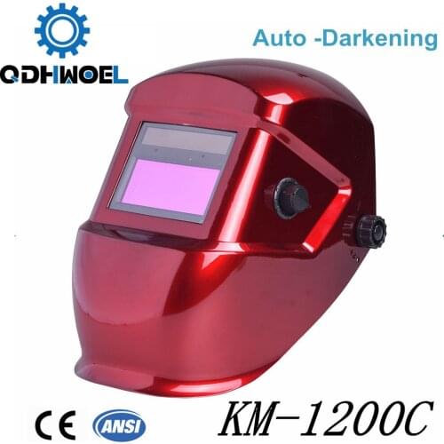 Auto Darken Laser Welding Helmet Mask Red Color KM-1200C