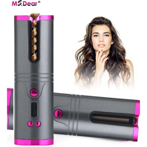 Automatic Hair Curler Iron Cordless Curling Iron USB Rechargeable Air Wireless Curlers For Curls Waves LCD Display Ceramic Curly
