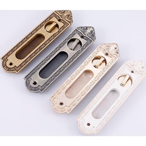 Mute Mortice Sliding Door Locks Hidde Handle Interior Door Pull Lock Modern Anti-theft Room Wood Door Lock Furniture Hardware