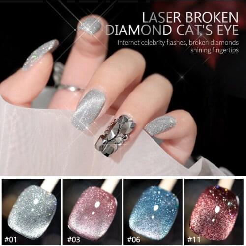 Glitter Nail Polish Glue Color Bright Shiny Finely Explosive Diamond Reflective Cat Eye Manicure Long Lasting Waterproof TSLM1