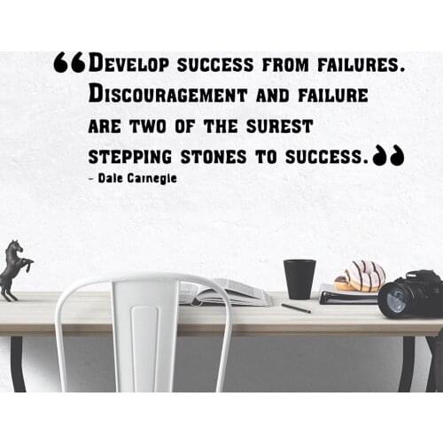 Devolop Success Wall Sticker Self Adhesive Vinyl Waterproof Wall Art Decal For Living Room Bedroom Waterproof Wall Art Decal