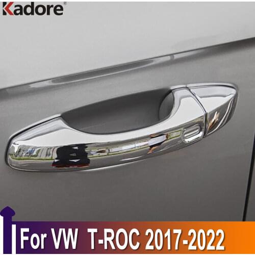 ABS Chrome Door Handle Cover Trim Sticker For Volkswagen T-ROC TROC 2017 2018 2019 Car styling Accessories