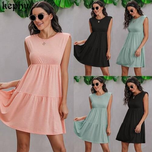 Kephy Solid Summer Dresses