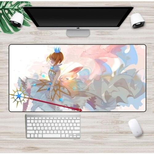 SIANCS Anime Mousepad 60x30cm Card Captor Sakura Large Gaming Mouse Pad Speed Gamer Locking Edge Laptop Notebook Desk mat