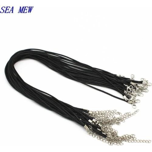 20 PCS Leather Necklace Strap Buckle Shrimp Pendant Jewelry Accessories Leather Cord Lanyard With Chain DIY Accessories 154bz