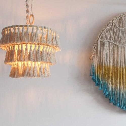 Creative homestay decoration Nordic PENDANT HANDMADE rope weaving pendant lamp shade Bohemian small pendant lamp
