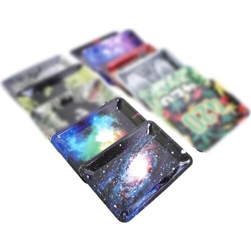 Metal Cigarette Tray 180*125mm Multiple Pattern Kitchen Home Dessert Storage Paper Trays Smoking Smoke Accessories