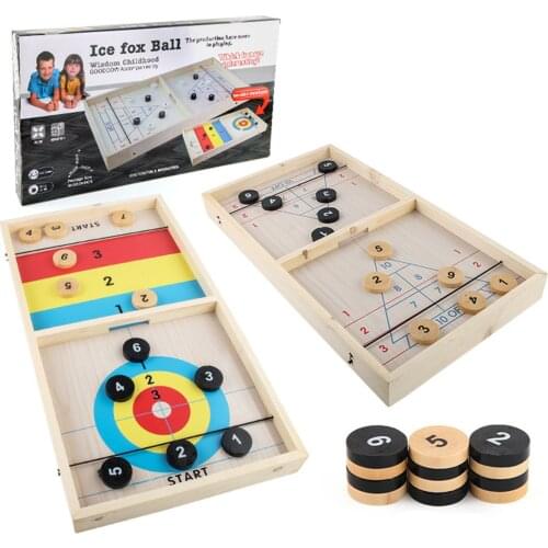 2-in-1 Foosball Table Hockey Winner Games Catapult Chess Parent-child Interactive Toy Fast Sling Puck Board Game Toys For Kids