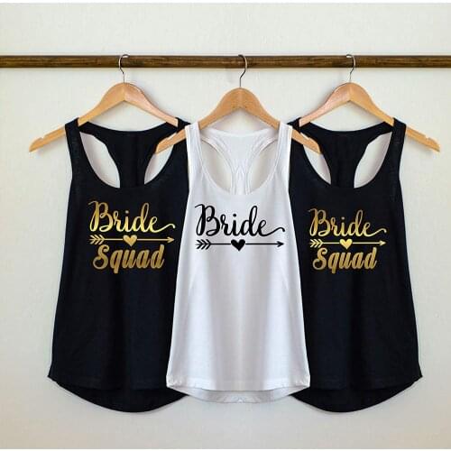 Bride tanks bride squad graphic women wedding vest undershirt singlet sleeveless bachelorette party gifts grunge tumblr garment