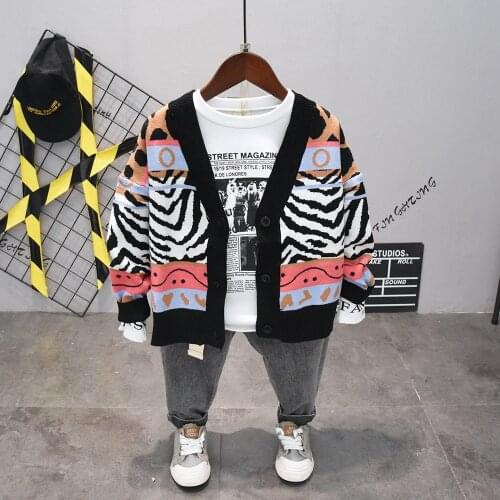 Autumn Baby Boys Suit Baby boysClothing Set for Boys knit Cardigan + T-shirt + jeans Infant Sport Suits Kids Casual Clothes Set