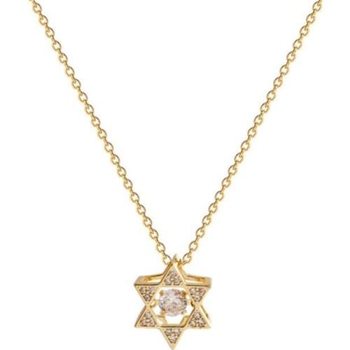 Simple Temperament Gold Color Star Crystal Necklace Womens Stainless Steel Clavicle Pendant Necklace Female Jewelry Gifts