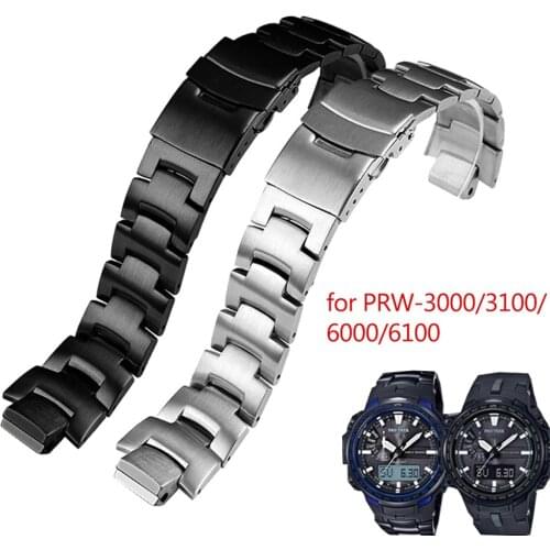 High Quality Stainless Steel Watchband for PRW-3000\3100\6000\6100 Series Dedicated Interface Wrist Straps 22*16mm Bracelet
