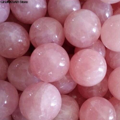 Pink Rose Quartz Gemstone Ball Divination Sphere Collection Wedding Decor Crystal Natural