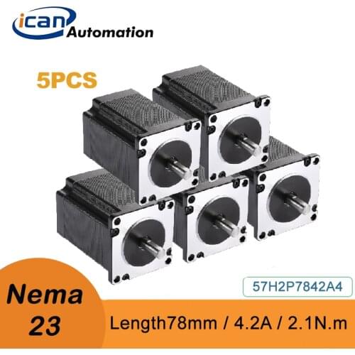 ICAN Nema23 2.1Nm 78mm 4.2A 5pcs Stepper Motor For Engraving Machine