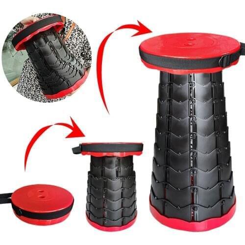 2021 Upgraded Retractable Folding Stool, Portable Telescopic Collapsible Stools Lightweight Simple Compact Seat for Adults Senio