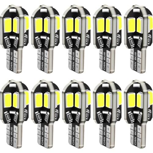 10X T10 Led Car Interior Bulb Canbus for VW Golf Polo Passat Scirocco Tiguan for Skoda Octavia Seat Warm White 4300K Red Yellow
