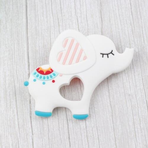 TYRY.HU Carton Elephant Baby Teether Chew Rodent Food Silicone Teething Soother Accessories Animal Teethers
