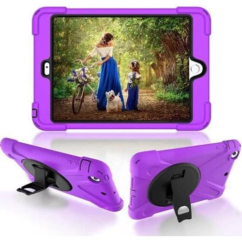 For iPad 2 / 3 / 4 Shockproof Kids Protector Case For iPad2/3/4 Heavy Duty Silicone Hard Cover kickstand design Hand brace