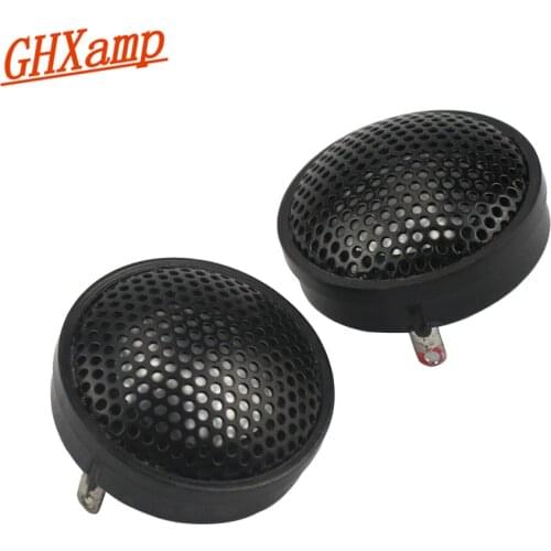 GHXAMP 1 inch Tweeter Car Speaker Auto Horn With Cover Titanium film 6 ohm 10W Treble Loudspeaker for Car Audio Upgrade 2PCS