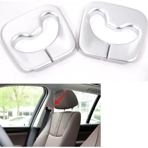 YAQUICKA 2Pcs/set Car Interior Front Seat Safety Belt Cover Trim Chromium Styling Bezel Fit For BMW X3 2011-2017 ABS