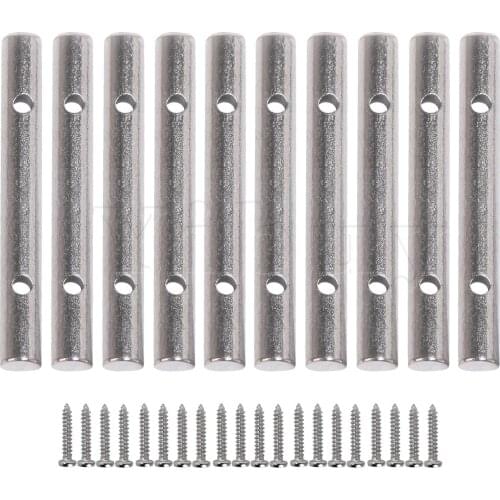 Yibuy 10 Pieces 48x5MM Chrome Electric Guitar Brass Guitar String Retainer Bar