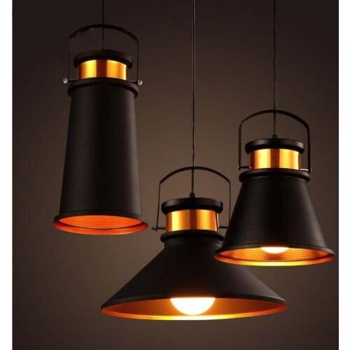 Loft Nordic retro American three piece iron pendant lamp bar restaurant bar hot pot shop pendant pendant lamp