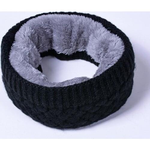 Womens mens padded scarf knitted thicken warm Plus velvet padded collar Hedging bib scarf