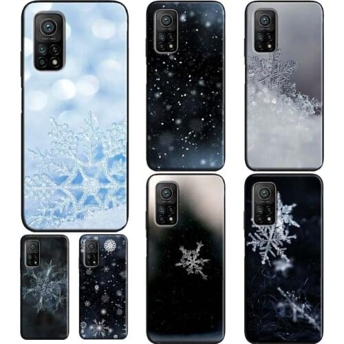 Snowflakes Winter Case For POCO X3 F2 Pro F1 Funda For Xiaomi Mi 9T 10T Pro A3 9 Mi Note 10 Lite Coque