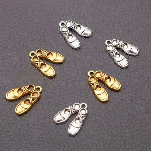 16pcs Cute Little Dance Shoes Pendant DIY Necklace Bracelet Charm Jewelry Handicraft Making 20 * 16mm P44