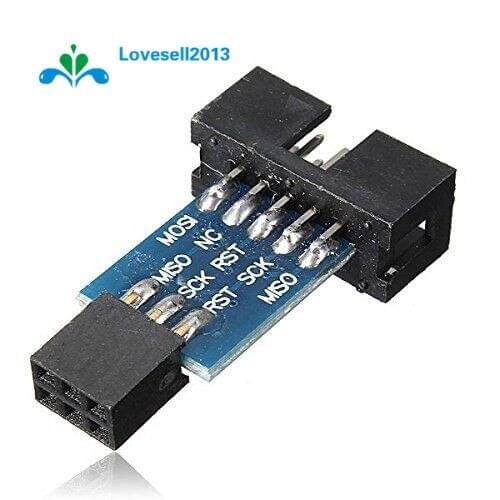 2PCS 10Pin to 6Pin Adapter Board for AVRISP MKII USBASP STK500 35mmx20mm Excellent Quality