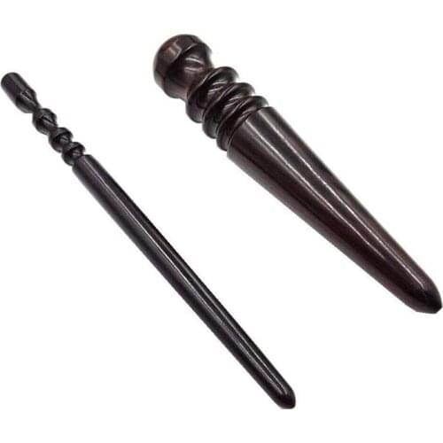 2 Pcs Leathercraft Slicker Round Burnisher , Ebony Wood Leather Burnisher Leather Slicker Tool, Leather polished rods Edge Slick