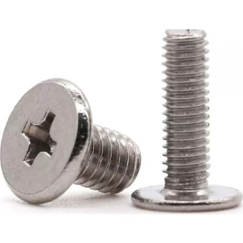 200PCS M2 M2.5 M3 M4 304 Stainless Steel Cross Phillips Ultra Thin Super Low Flat Wafer Head Screw Bolt For Laptop Computer CM