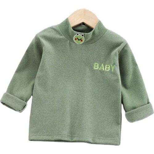 2021 Korean Foreign Style Cotton Thin Small Black Thin General Tshirt Long Sleeve Base Coat for Boys and Girls